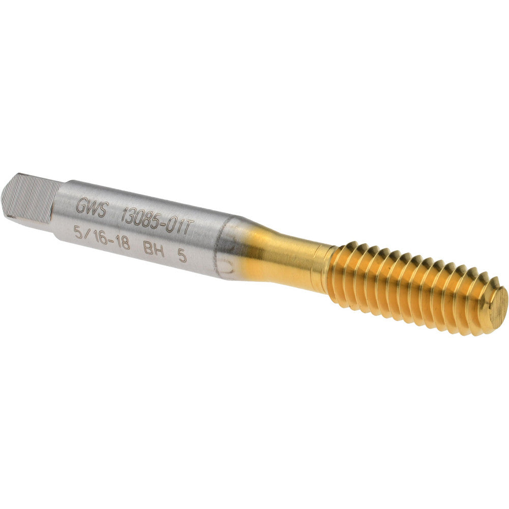 Balax 13085-01T Thread Forming Tap 5/16-18 UNC, 3B Class of Fit, Bottoming Chamfer, High-Speed Steel, Titanium Nitride Finish