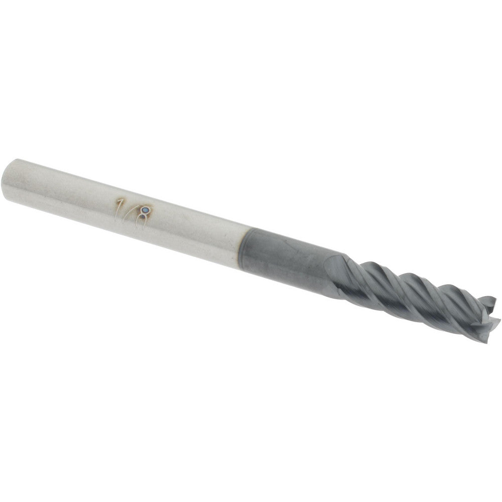 Accupro 00037689 Square End Mill 1/8'' Dia, 3/8'' LOC, 1/8'' Shank Dia, 1-1/2'' OAL, 4 Flutes, Solid Carbide