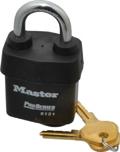Master Lock 6121 Padlock Laminated Steel, Keyed Different, 2-1/8" Wide