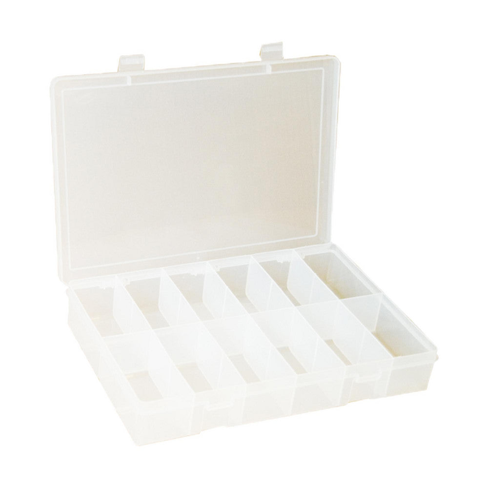 Durham LP12-CLEAR 12 Compartment Clear Small Parts Compartment Box