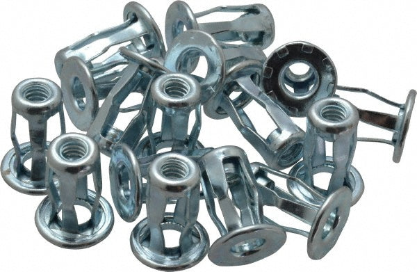 RivetKing /JK-0501/P25 #10-24 UNC Thread, Clear Zinc Plated, Steel, Screwdriver Installed Rivet Nut