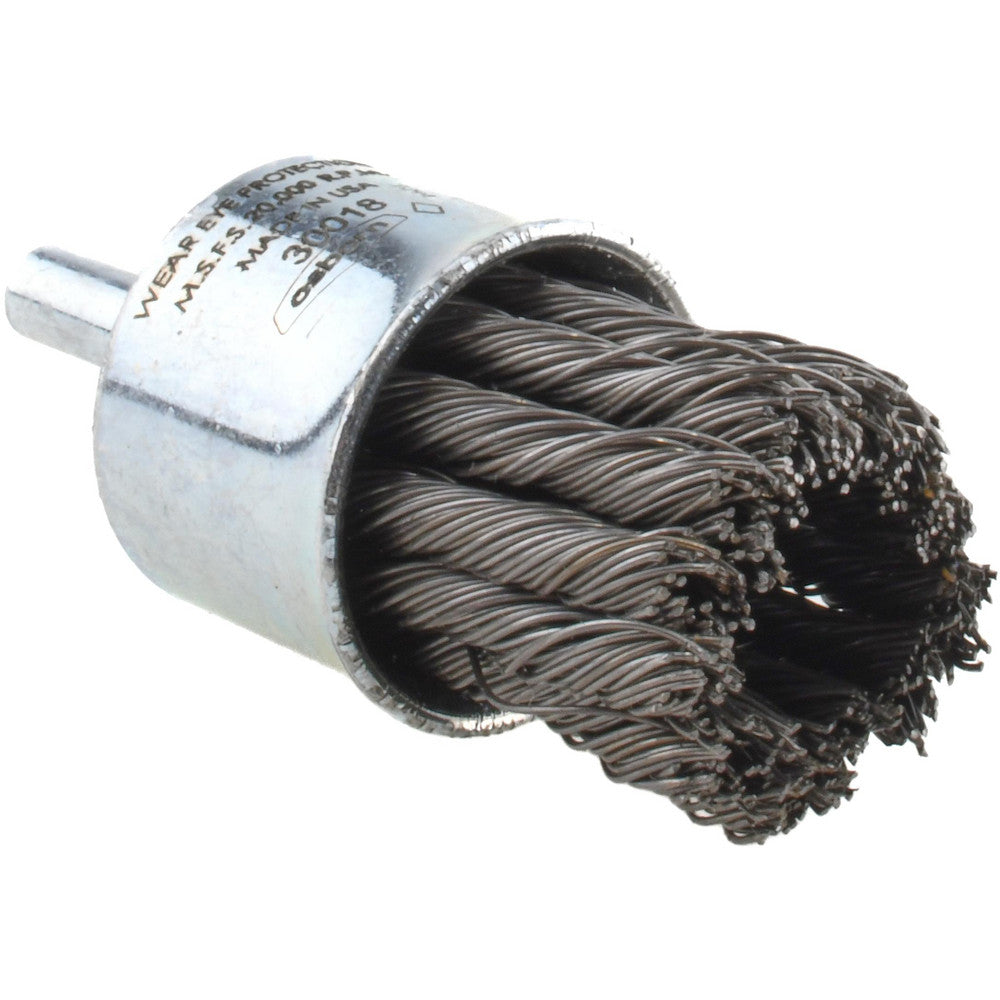 Osborn 0003078000 End Brushes 1" Dia, Steel, Knotted Wire