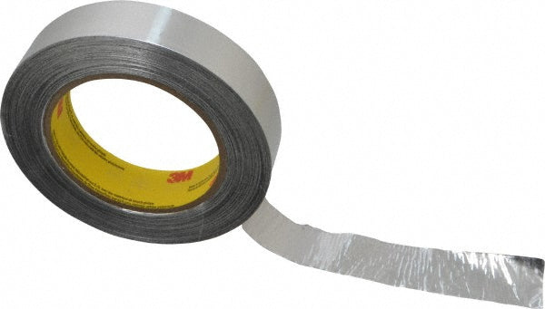 3M 7100053741 Silver Aluminum Foil Tape 1" Wide, 4.6 mil Thick