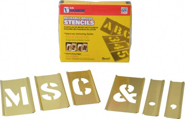 C.H. Hanson 10031 33 Piece, 2 Inch Character Size, Brass Stencil