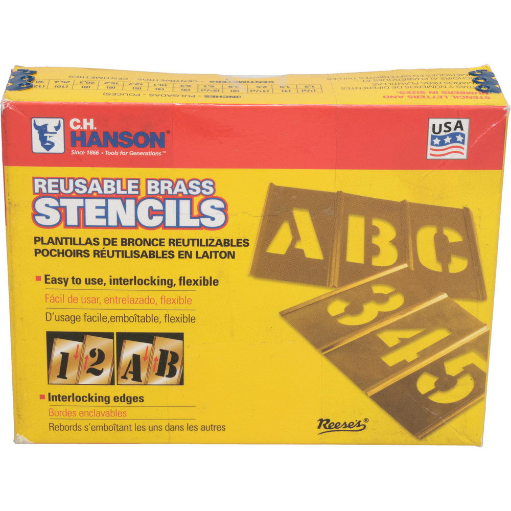 C.H. Hanson 10151 92 Piece, 2 Inch Character Size, Brass Stencil