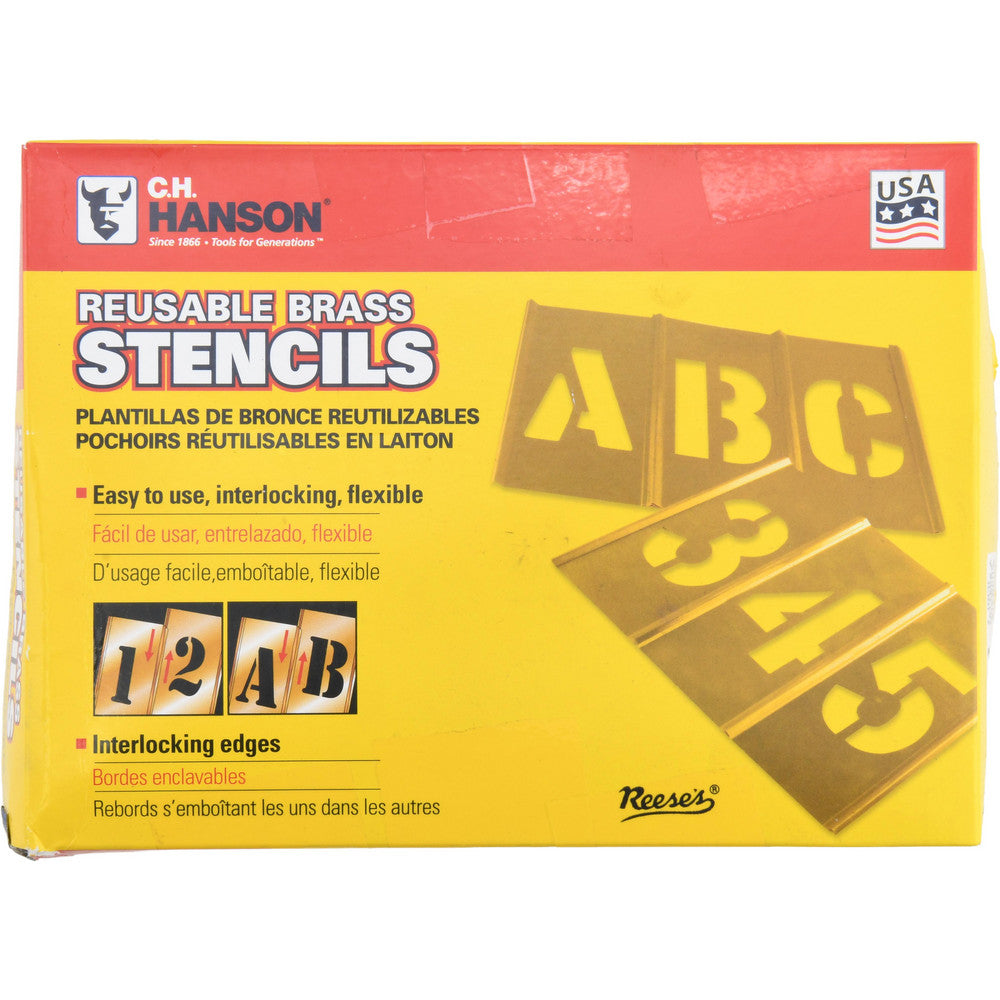 C.H. Hanson 10154 92 Piece, 4 Inch Character Size, Brass Stencil
