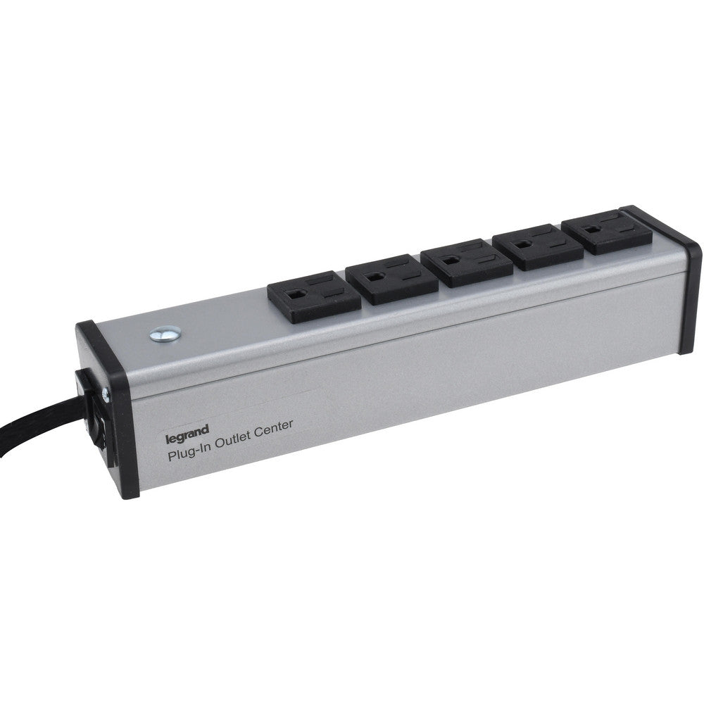 Wiremold UL100BC 5 Outlets, 120 Volts, 15 Amps, 6' Cord, Power Outlet Strip