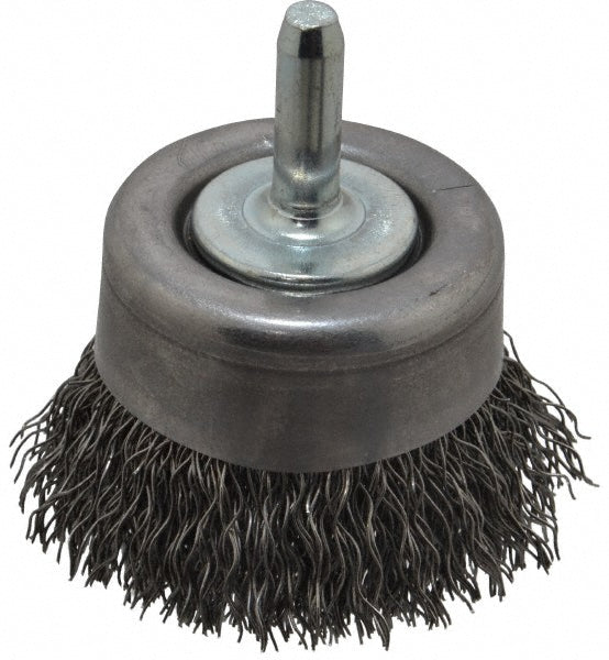 Osborn 0003240900 Cup Brush 2" Dia, 0.014" Wire Dia, Steel, Crimped