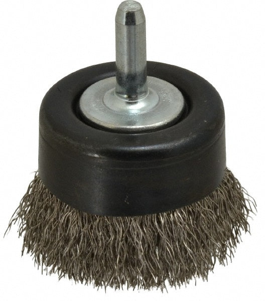 Osborn 0003241500 Cup Brush 2" Dia, 0.0104" Wire Dia, Stainless Steel, Crimped