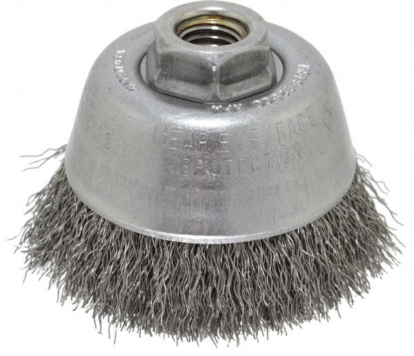 Osborn 0003203400 Cup Brush 3-1/2" Dia, 0.014" Wire Dia, Steel, Crimped