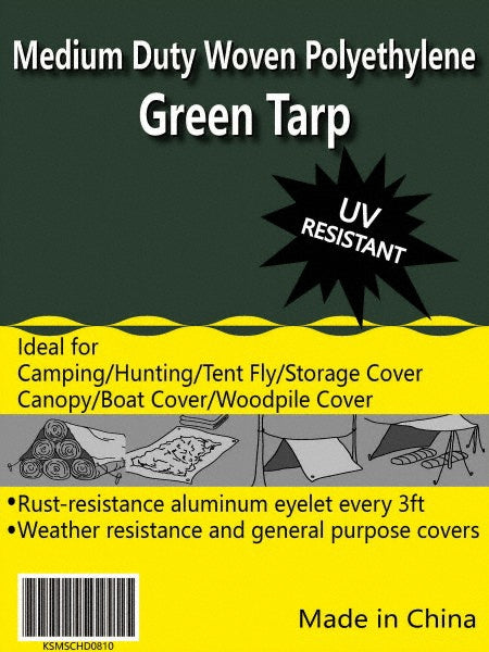 Value Collection KSMSCHD1620 Tarp/Dust Cover Green, Polyethylene, 20' Long x 16' Wide, 9 to 10 mil