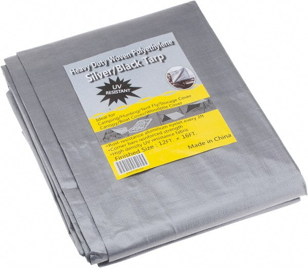 Value Collection KSMSCSB1216 Tarp/Dust Cover Black & Silver, Polyethylene, 16' Long x 12' Wide, 11 to 12 mil
