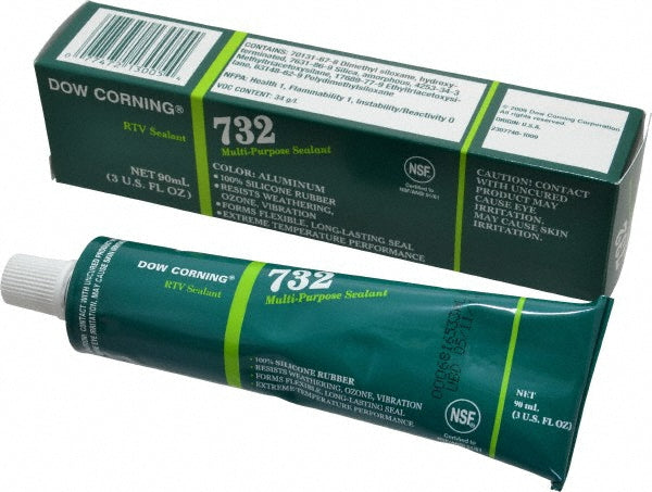 Dow Corning 1891961 Joint Sealant 3 oz Tube, Silver, RTV Silicone