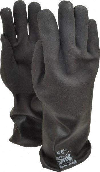 SHOWA 7714R-10 Chemical Resistant Gloves Large, 30 mil Thick, Polyvinylchloride-Coated, Polyvinylchloride, Supported