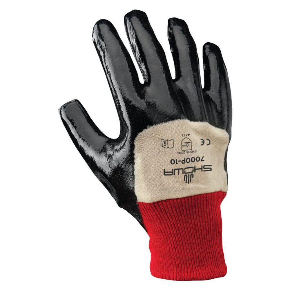 SHOWA 7000P-10 General Purpose Work Gloves Large, Nitrile Coated, Jersey