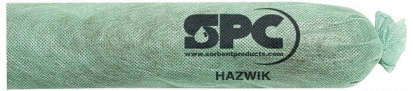 Brady SPC Sorbents HAZ124 Sock Chemical & Hazmat, 3" Dia, 12' OAL, 12 gal Absorption, Polypropylene, Green