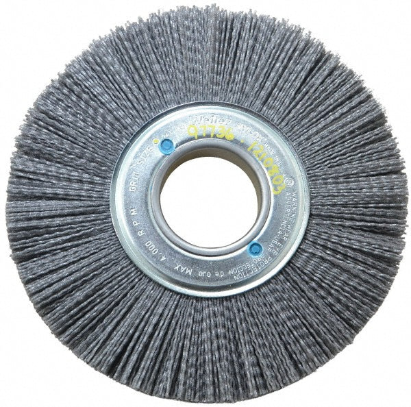 Weiler 97736 Wheel Brush 8" Wheel Dia, 1" Face Width, 0.0400" Wire Dia, Crimped