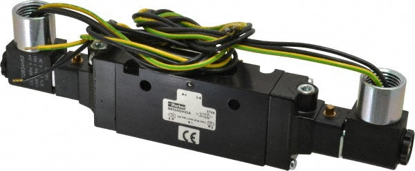 Parker B622ADH53A 3/8" Inlet x 3/8" Outlet, Double Solenoid Actuator, Solenoid Return, 2 Position, Body Ported Solenoid Air Valve