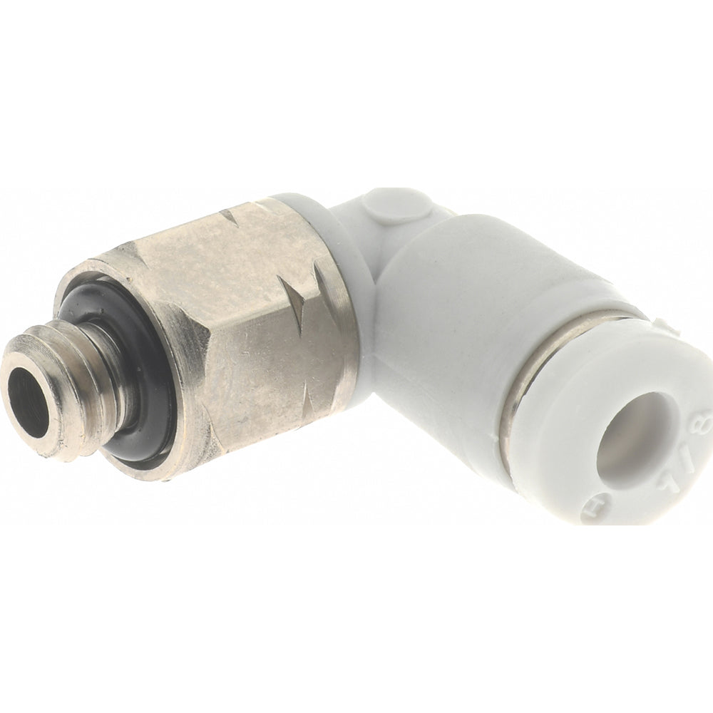 Norgren M24470110 Push-To-Connect Tube to Male & Tube to Male UNF Tube Fitting 90 ° Swivel Elbow Adapter, #10-32 Thread, 1/8" OD