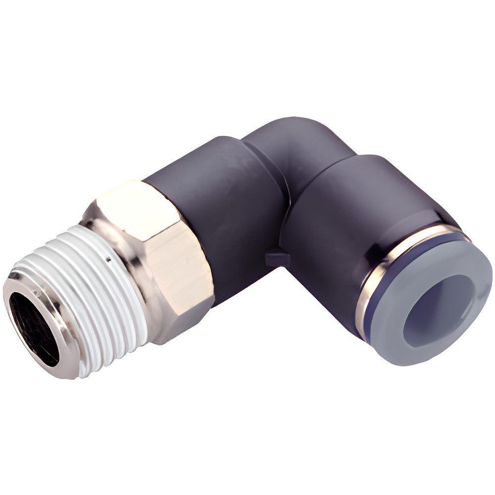 Norgren C24470648 Push-To-Connect Tube to Male & Tube to Male NPT Tube Fitting 90 ° Swivel Elbow, 1/2" Thread, 3/8" OD
