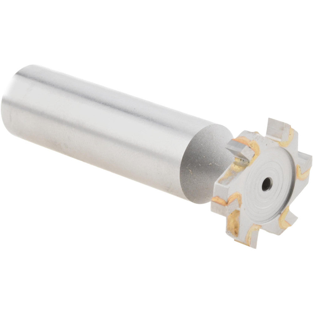 Made in USA Milling Cutters TC406 Woodruff Keyseat Cutter 0.75" Cut Dia, 0.125" Cut Width, 1/2" Shank Dia, Straight Tooth