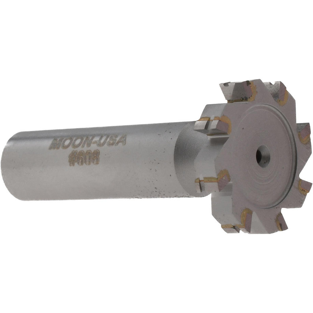 Made in USA Milling Cutters TC608 Woodruff Keyseat Cutter 1" Cut Dia, 0.1875" Cut Width, 1/2" Shank Dia, Straight Tooth