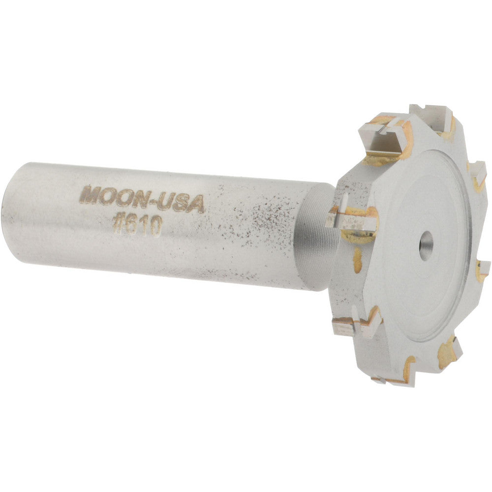 Made in USA Milling Cutters TC610 Woodruff Keyseat Cutter 1.25" Cut Dia, 0.1875" Cut Width, 1/2" Shank Dia, Straight Tooth
