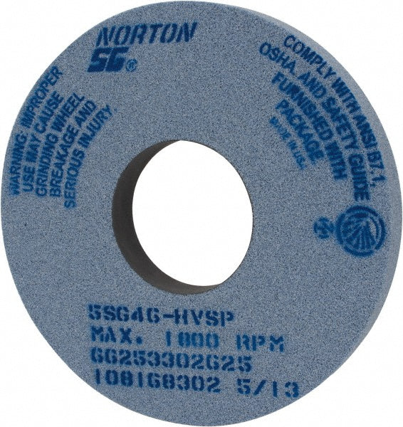 Norton 66253302625 Surface Grinding Wheel 14" Dia, 1-1/2" Thick, 5" Hole, 46 Grit, H Hardness