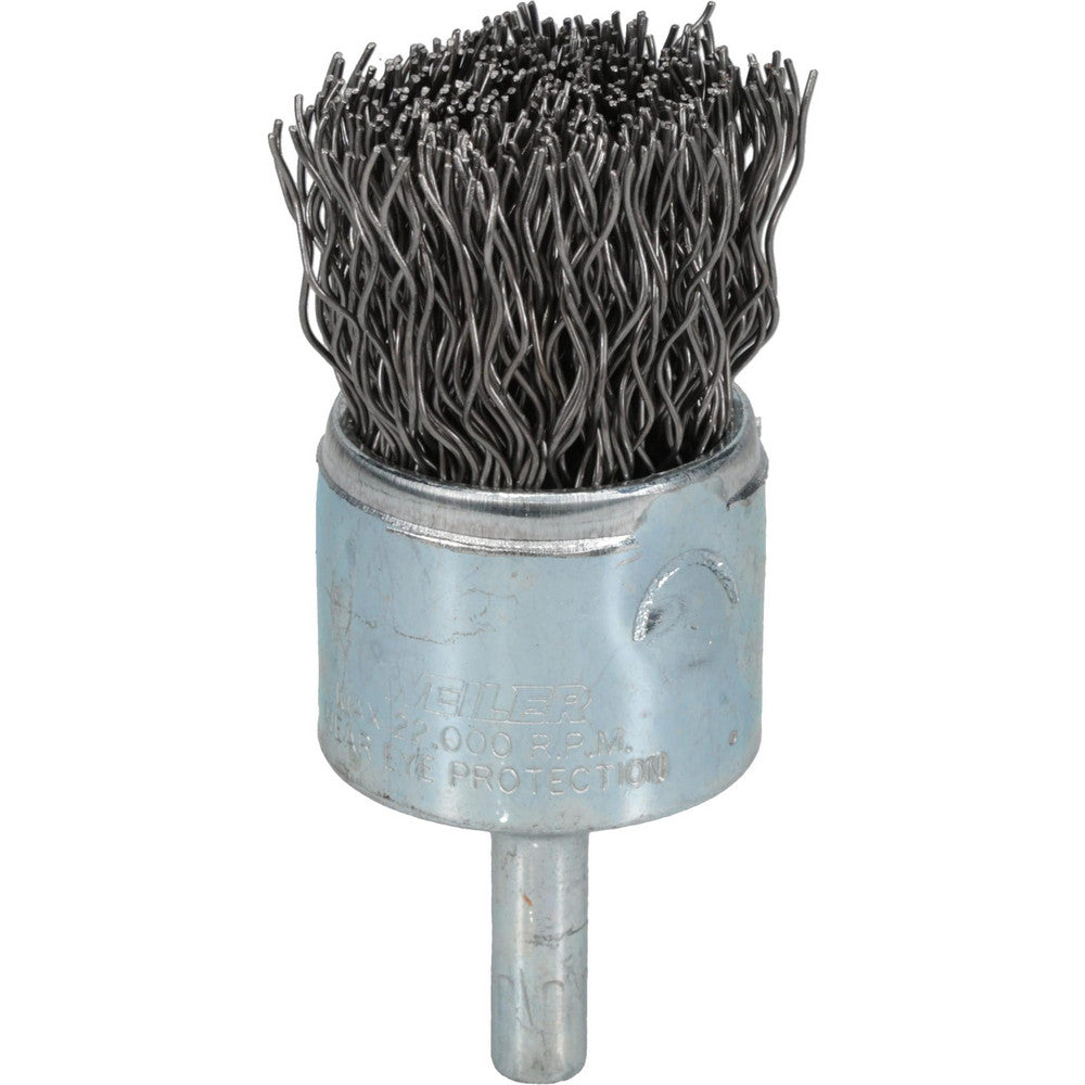 Weiler 90295 End Brushes 1" Dia, Steel, Crimped Wire