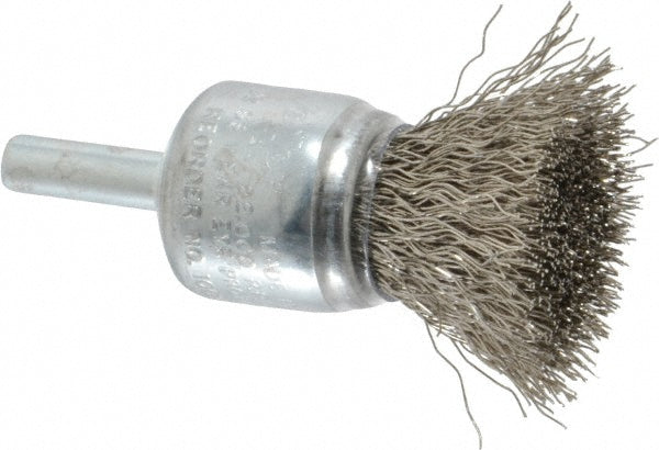 Weiler 90301 End Brushes 3/4" Dia, Stainless Steel, Crimped Wire