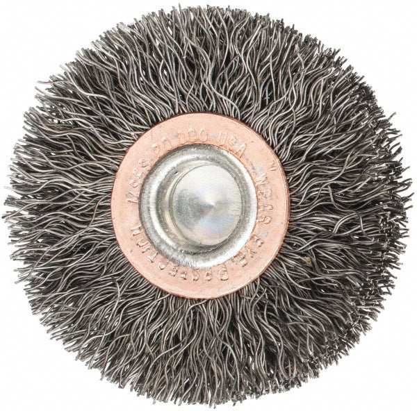Weiler 90311 Wheel Brush 2" Wheel Dia, 3/8" Face Width, 0.0118" Wire Dia, Crimped