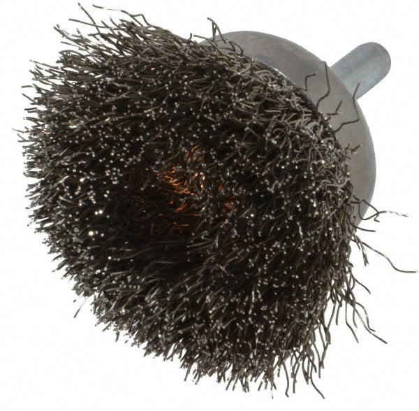 Weiler 90317 Cup Brush 1-3/4" Dia, 0.0118" Wire Dia, Stainless Steel, Crimped