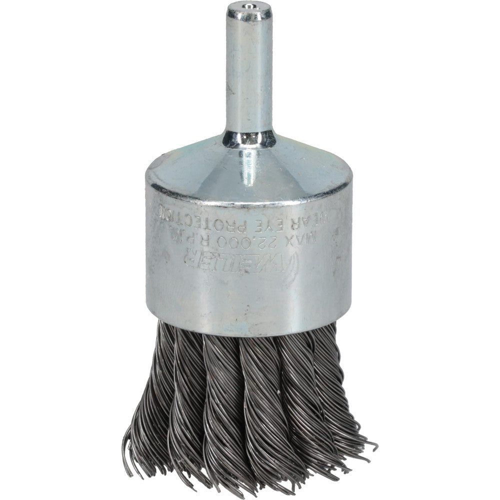 Weiler 90323 End Brushes 1-1/8" Dia, Steel, Knotted Wire