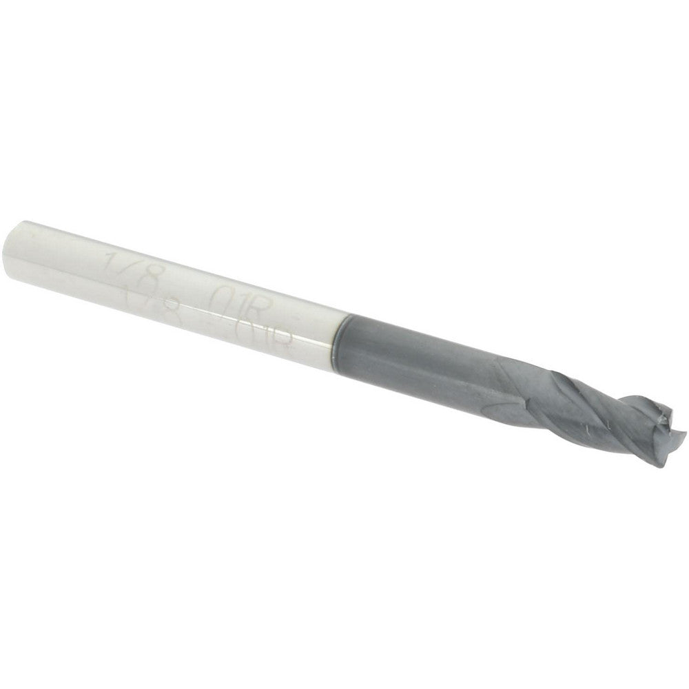 Accupro 00476564 Corner Radius End Mill 1/8" Dia, 1/4" LOC, 0.01" Radius, 3 Flutes, Solid Carbide