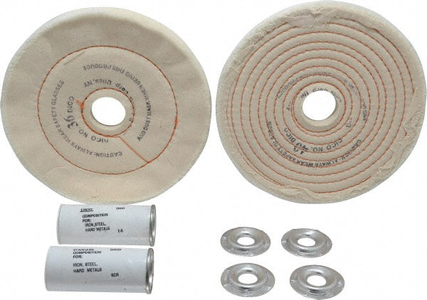 Dico 7500021 6" Diam Cushion Sewn, Spiral Sewn Buffing Wheel Set