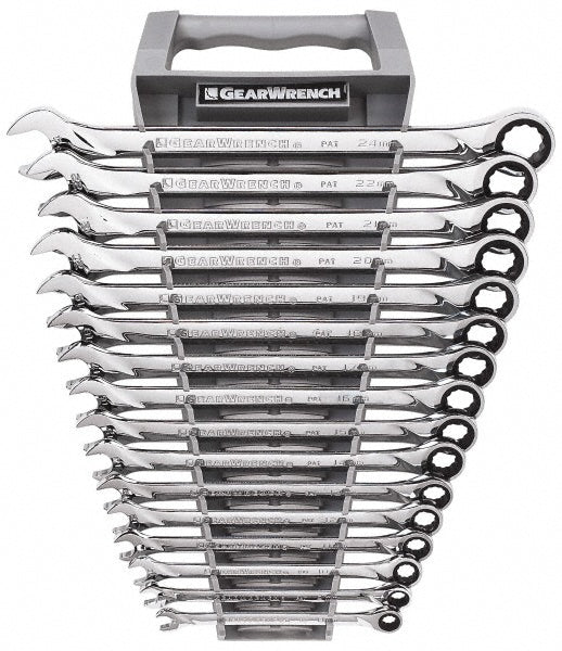 GEARWRENCH 85099 Combination Wrench Set 16 Pc, 10 mm 11 mm 12 mm 13 mm 14 mm 15 mm 16 mm 17 mm 18 mm 19 mm 8 mm & 9 mm Wrench, Metric