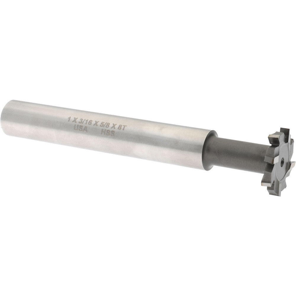 Made in USA Milling Cutters ETS1-316 1" Diam, 3/16" Wide, High Speed Steel T-Slot Cutter