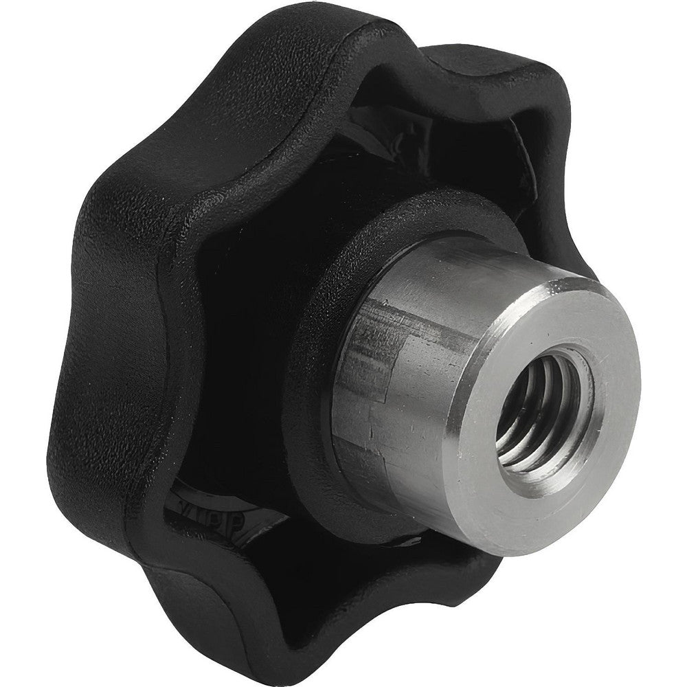 KIPP K0153.208 Lobed Knob 40 mm Head Dia, 7 Points, Thermoplastic Elastomer, Black