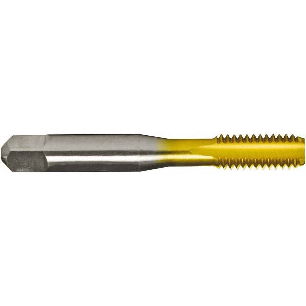 Greenfield Threading 305418 Straight Flute Tap 5/16-18, UNC, 4 Flute, Bottoming, 2 & 3B, High-Speed Steel, Titanium Nitride Finish