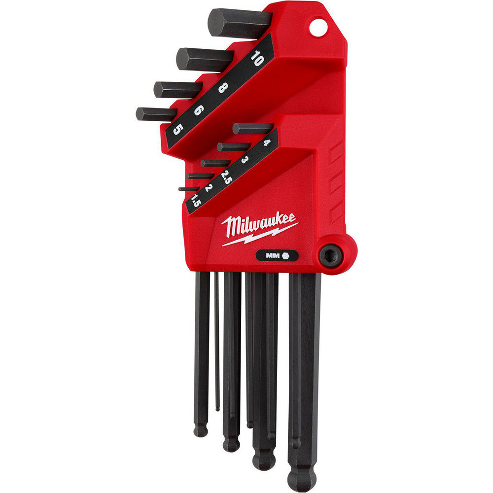 Milwaukee Tool 48-22-2186 Hex Key Sets Tool Type Hex Keys Handle Type Straight Hex Size Range (mm) 1.5 - 10 Container Type Clamshell Material Steel Overall Length (Decimal Inch) 7.3200