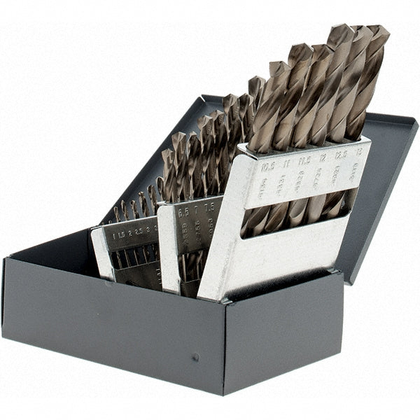 Chicago-Latrobe 47925 Drill Bit Set Jobber Length Drill Bits, 25 Pc, 135 deg, Cobalt