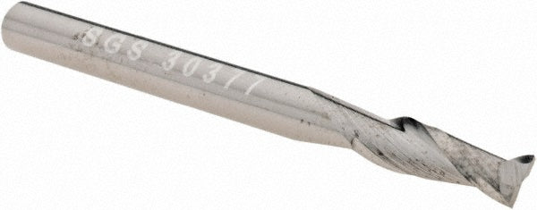 Kyocera SGS Precision Tools 30377 Square End Mill 1/8" Dia, 3/8" LOC, 2 Flute, Solid Carbide
