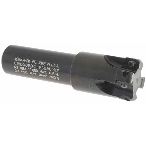 Kennametal 2383974 1" Cut Diam, 0.357" Max Depth, 3/4" Shank Diam, Weldon Shank, 121.41mm OAL, Indexable Square-Shoulder End Mill