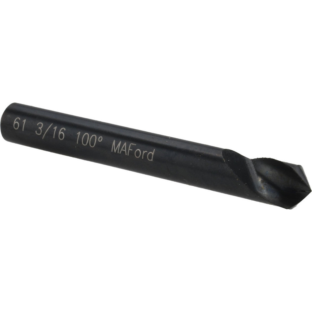 M.A. Ford 61018704 Countersink 3/16" Head Dia, 100.00 deg Included Angle, 1 Flute, High-Speed Steel, Right Hand Cut