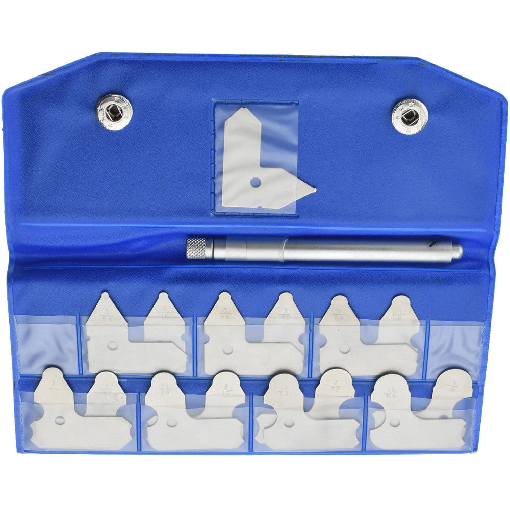 Value Collection 615-4015 Radius Gage Set Steel, 1/32 to 1/4" Radius, 15 pc