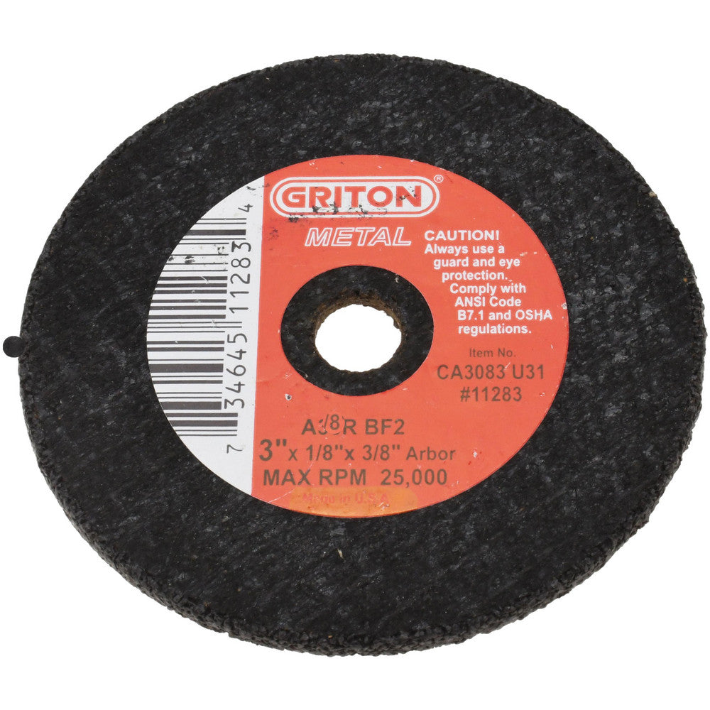 Value Collection CA3083U31 Cut-Off Wheel 3" Dia, 1/8" Thick, 3/8" Hole, Aluminum Oxide