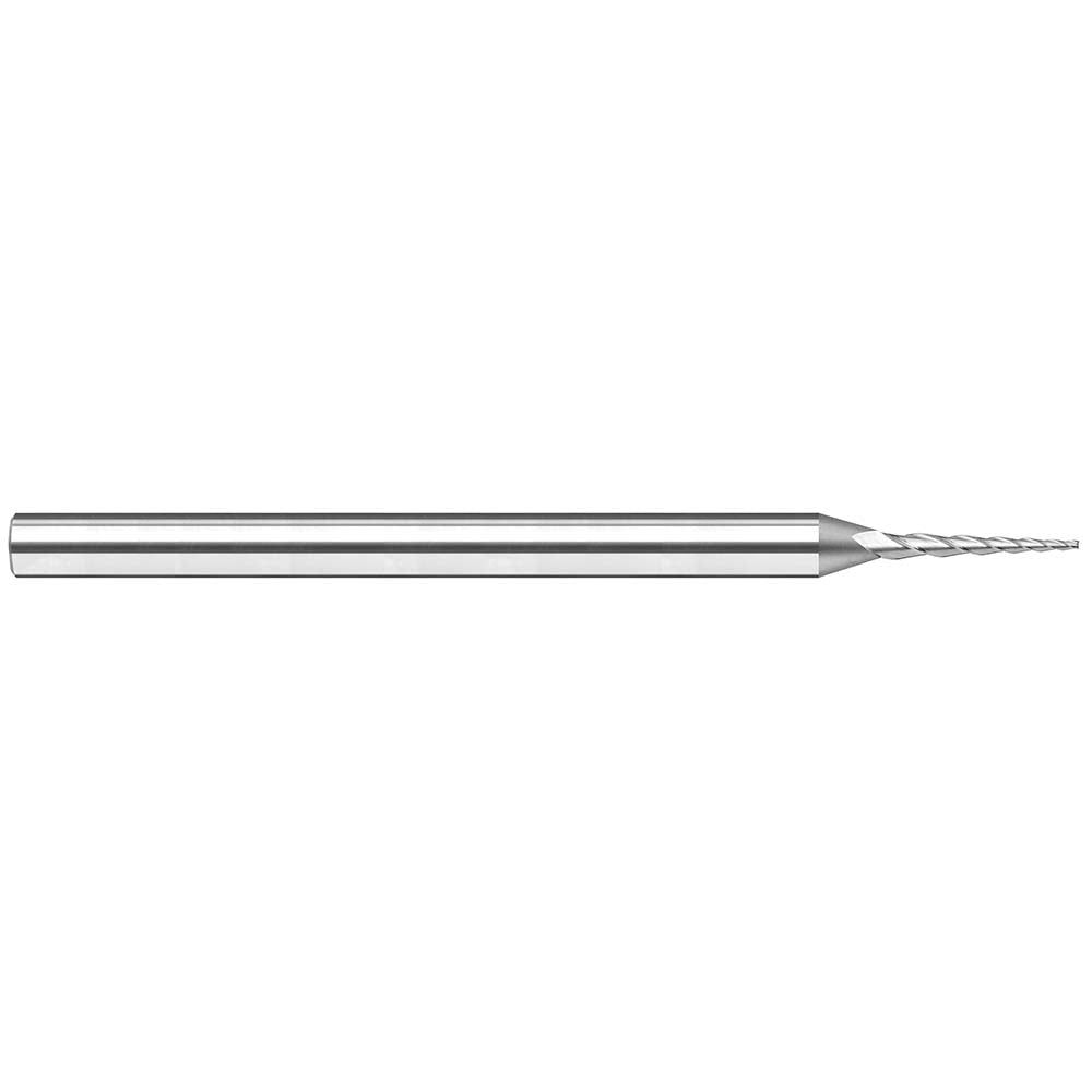 Harvey Tool 20599 Tapered End Mill 0.5 deg Angle per Side, 1/8" Small Dia, 1-1/4" LOC, 3 Flute, Solid Carbide, Square End