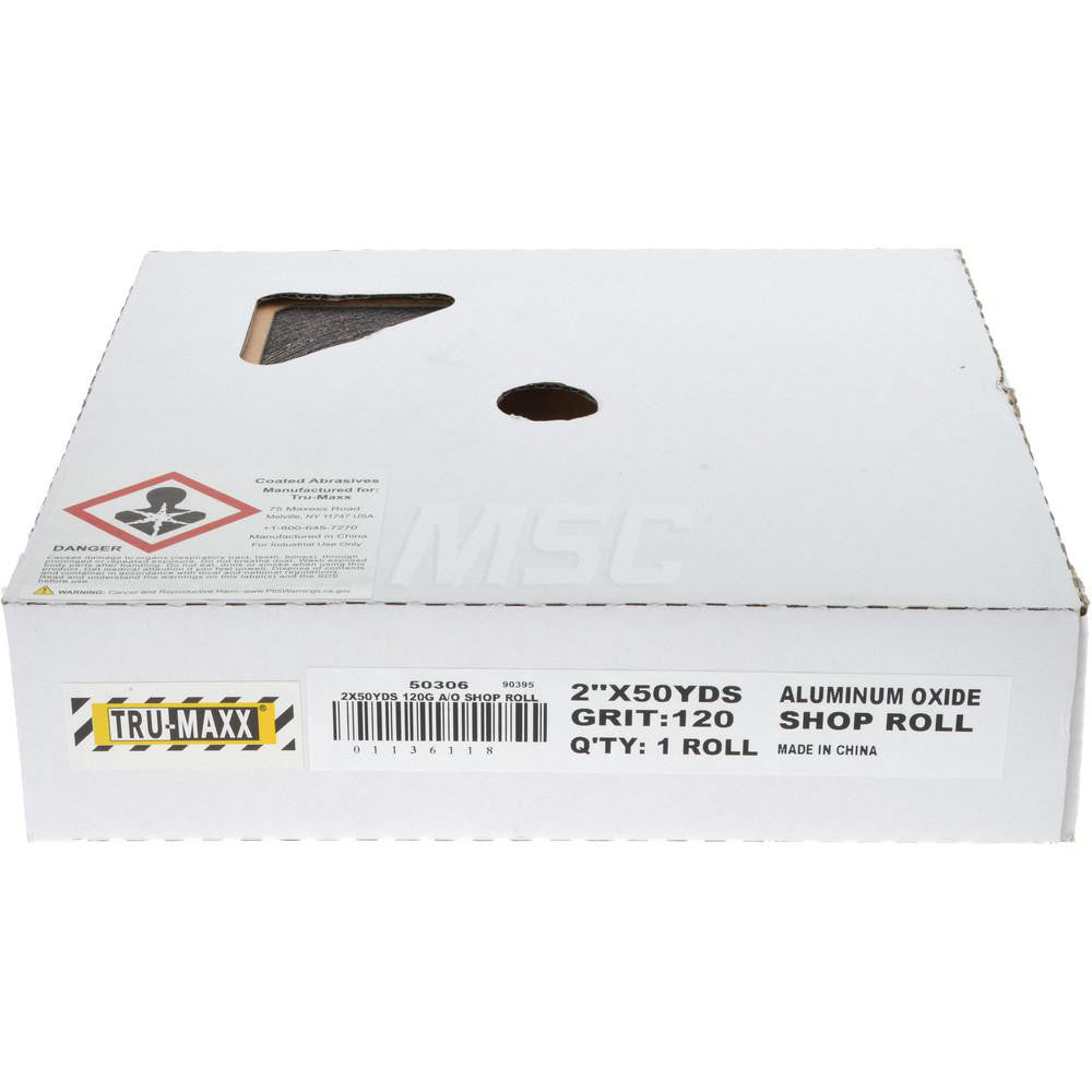 Tru-Maxx 50306 2" x 50 Yd 120 Grit Aluminum Oxide Shop Roll