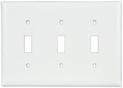 Pass & Seymour TP3W 3 Gang, 4-1/2 Inch Long x 6.563 Inch Wide, Standard Switch Plate