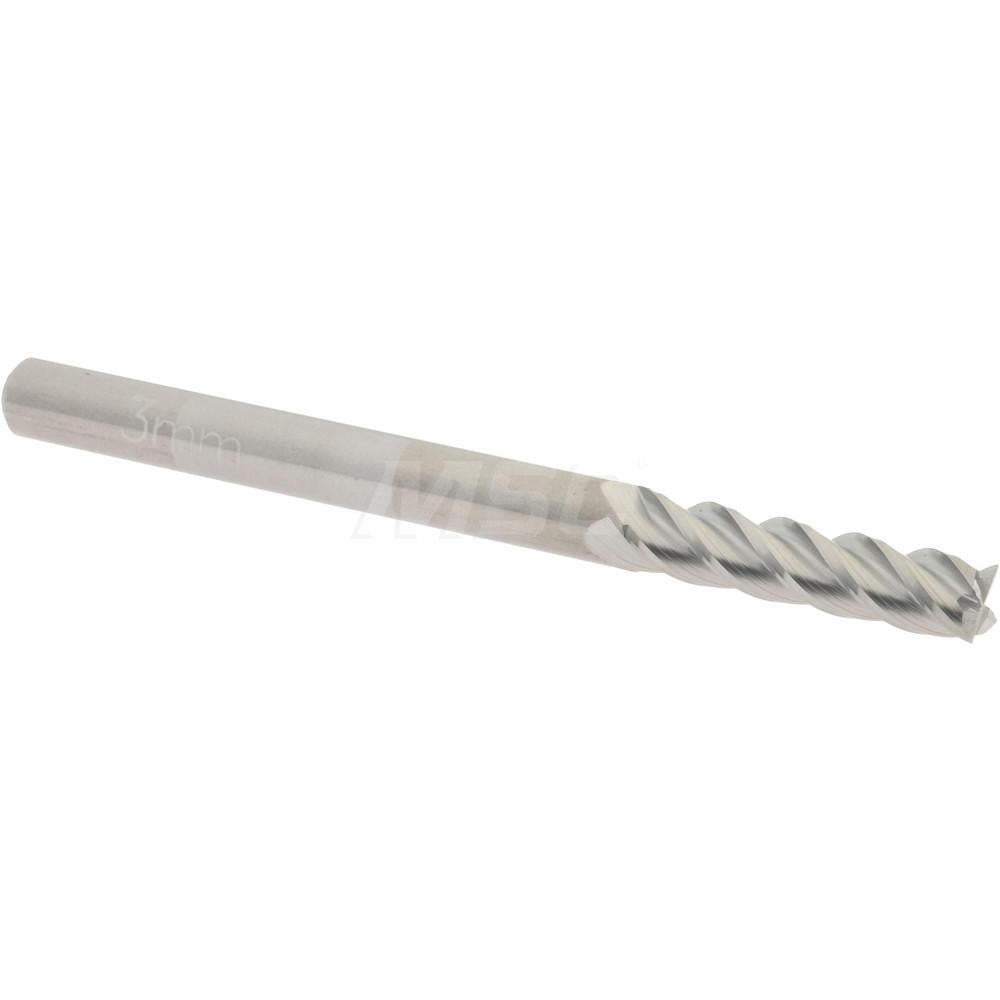 Accupro 01216589 Square End Mill 0.118'' Dia, 0.4724'' LOC, 4 Flutes, Solid Carbide